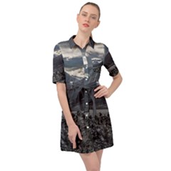 Nature s Symphony: A Portrait Of Ushuaia s Wild Beauty  Belted Shirt Dress by dflcprintsclothing