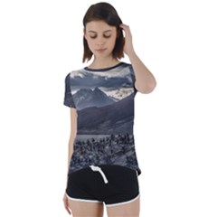 Nature s Symphony: A Portrait Of Ushuaia s Wild Beauty  Short Sleeve Open Back Tee by dflcprintsclothing