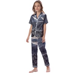 Nature s Symphony: A Portrait Of Ushuaia s Wild Beauty  Kids  Satin Short Sleeve Pajamas Set by dflcprintsclothing