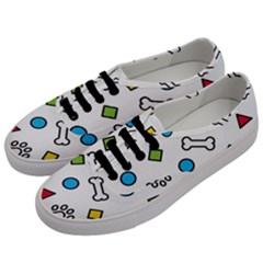 Dog Paw Seamless Pattern Footprint Bone Men s Classic Low Top Sneakers by Salman4z