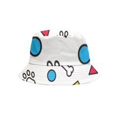 Dog Paw Seamless Pattern Footprint Bone Bucket Hat (kids) by Salman4z