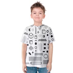 Pattern Hipster Abstract Form Geometric Line Variety Shapes Polkadots Fashion Style Seamless Kids  Cotton Tee