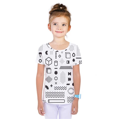 Pattern Hipster Abstract Form Geometric Line Variety Shapes Polkadots Fashion Style Seamless Kids  One Piece Tee by Salman4z