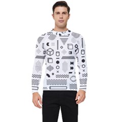 Pattern Hipster Abstract Form Geometric Line Variety Shapes Polkadots Fashion Style Seamless Men s Long Sleeve Rash Guard by Salman4z