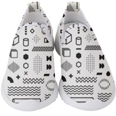 Pattern Hipster Abstract Form Geometric Line Variety Shapes Polkadots Fashion Style Seamless Kids  Slip On Sneakers by Salman4z