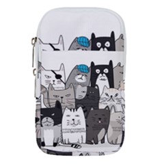 Cute Cat Hand Drawn Cartoon Style Waist Pouch (large) by Salman4z