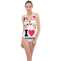 I Love Negroni Halter Front Plunge Swimsuit