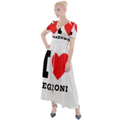 I Love Negroni Button Up Short Sleeve Maxi Dress