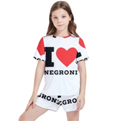 I Love Negroni Kids  Tee And Sports Shorts Set by ilovewhateva