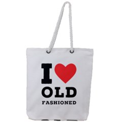 I Love Old Fashioned Full Print Rope Handle Tote (large) by ilovewhateva