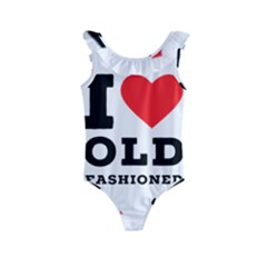 I Love Old Fashioned Kids  Frill Swimsuit by ilovewhateva