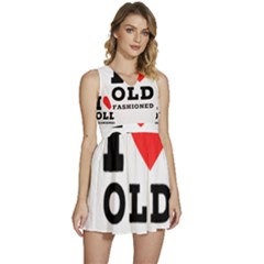 I Love Old Fashioned Sleeveless High Waist Mini Dress by ilovewhateva