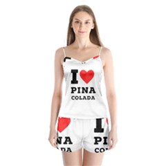 I Love Pina Colada Satin Pajamas Set by ilovewhateva