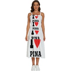 I Love Pina Colada Sleeveless Shoulder Straps Boho Dress by ilovewhateva