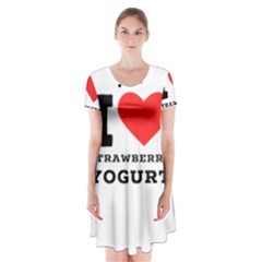 I Love Strawberry Yogurt Short Sleeve V-neck Flare Dress by ilovewhateva