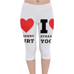 I Love Strawberry Yogurt Velvet Capri Leggings  by ilovewhateva