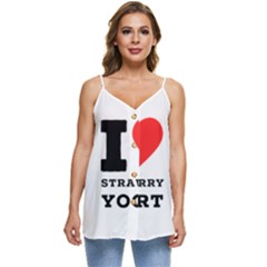 I Love Strawberry Yogurt Casual Spaghetti Strap Chiffon Top by ilovewhateva