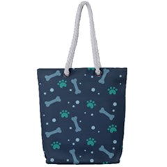 Bons Foot Prints Pattern Background Full Print Rope Handle Tote (small) by Salman4z