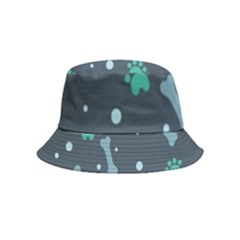 Bons Foot Prints Pattern Background Inside Out Bucket Hat (kids) by Salman4z