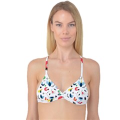 Vector Set Isolates With Cute Birds Scandinavian Style Reversible Tri Bikini Top by Salman4z