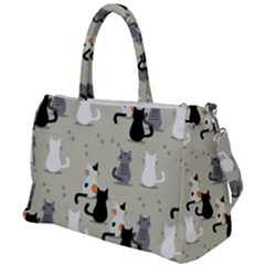 Cute Cat Seamless Pattern Duffel Travel Bag by Salman4z