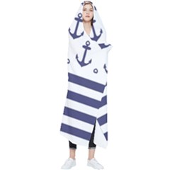 Anchor Background Design Wearable Blanket by Salman4z