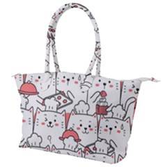 Cute Cat Chef Cooking Seamless Pattern Cartoon Canvas Shoulder Bag by Salman4z