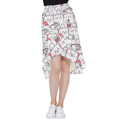 Cute Cat Chef Cooking Seamless Pattern Cartoon Frill Hi Low Chiffon Skirt by Salman4z