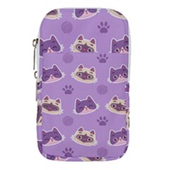 Cute Colorful Cat Kitten With Paw Yarn Ball Seamless Pattern Waist Pouch (large) by Salman4z