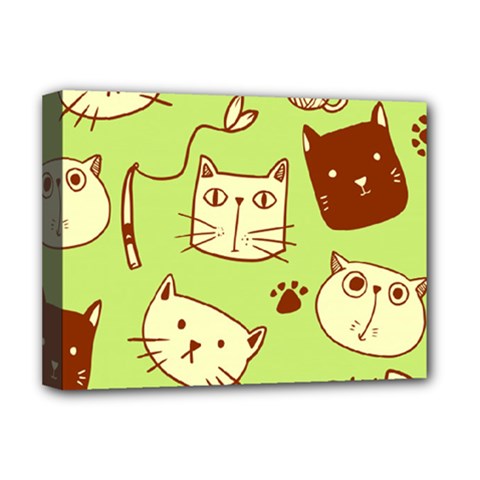 Cute Hand Drawn Cat Seamless Pattern Deluxe Canvas 16  X 12  (stretched)  by Salman4z