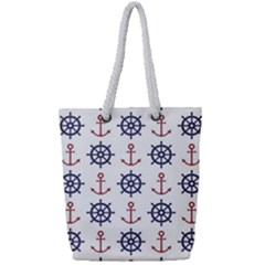 Nautical Seamless Pattern Full Print Rope Handle Tote (small) by Salman4z