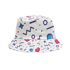 Hearts Seamless Pattern Memphis Style Inside Out Bucket Hat by Salman4z