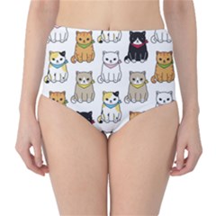 Cat Kitten Seamless Pattern Classic High-waist Bikini Bottoms by Salman4z