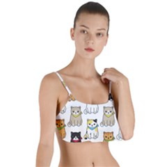Cat Kitten Seamless Pattern Layered Top Bikini Top  by Salman4z