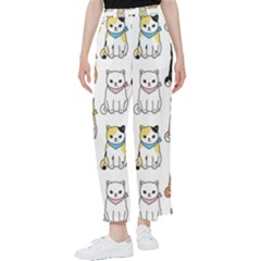 Cat Kitten Seamless Pattern Women s Pants  by Salman4z