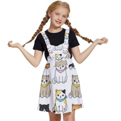 Cat Kitten Seamless Pattern Kids  Apron Dress by Salman4z