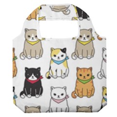 Cat Kitten Seamless Pattern Premium Foldable Grocery Recycle Bag by Salman4z