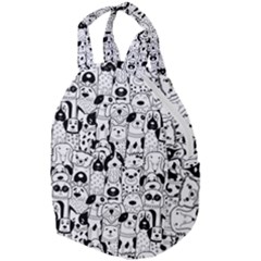 Seamless-pattern-with-black-white-doodle-dogs Travel Backpacks