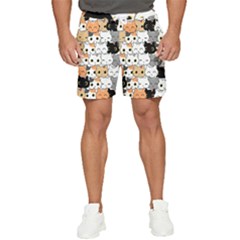 Cute-cat-kitten-cartoon-doodle-seamless-pattern Men s Runner Shorts by Salman4z