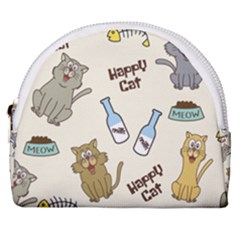 Happy-cats-pattern-background Horseshoe Style Canvas Pouch by Salman4z