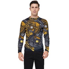 Yin-yang-owl-doodle-ornament-illustration Men s Long Sleeve Rash Guard by Salman4z