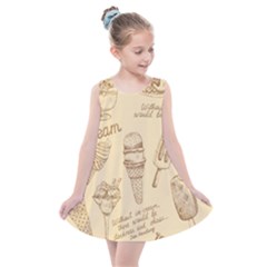 Ice-cream-vintage-pattern Kids  Summer Dress by Salman4z