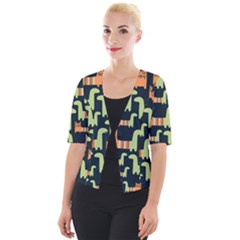 Seamless-pattern-with-cats Cropped Button Cardigan by Salman4z