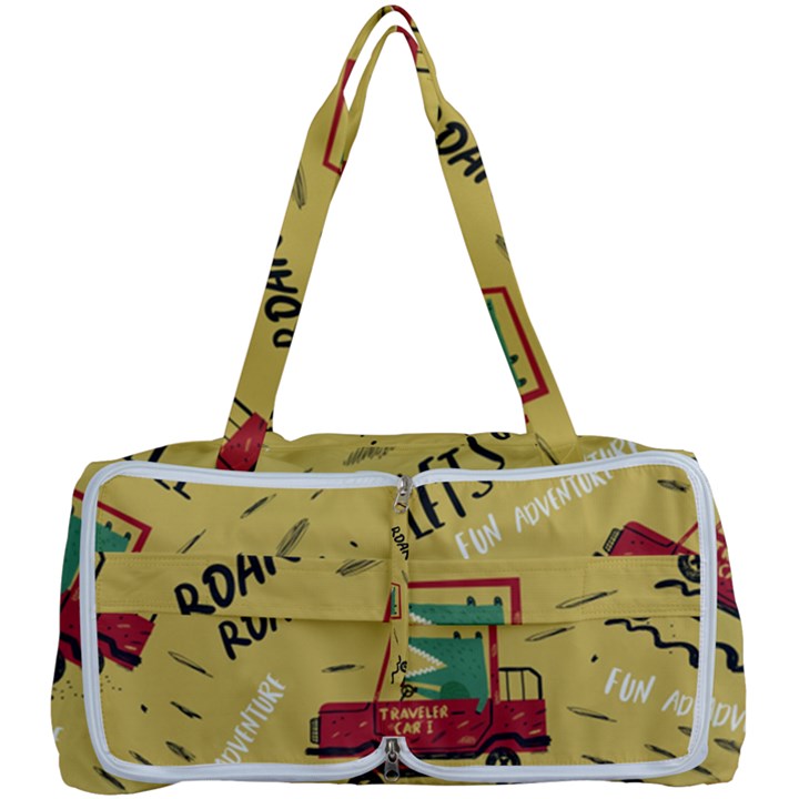 Childish-seamless-pattern-with-dino-driver Multi Function Bag