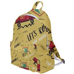Childish-seamless-pattern-with-dino-driver The Plain Backpack