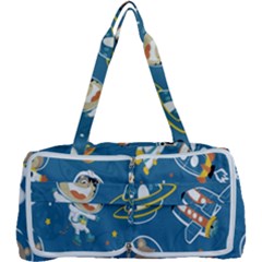 Seamless-pattern-funny-astronaut-outer-space-transportation Multi Function Bag by Salman4z