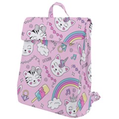 Beautiful-cute-animals-pattern-pink Flap Top Backpack