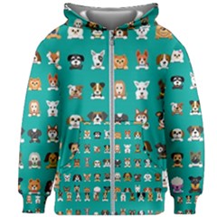 Different-type-vector-cartoon-dog-faces Kids  Zipper Hoodie Without Drawstring by Salman4z