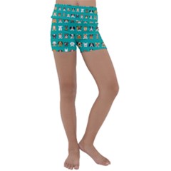 Different-type-vector-cartoon-dog-faces Kids  Lightweight Velour Yoga Shorts by Salman4z