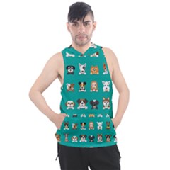 Different-type-vector-cartoon-dog-faces Men s Sleeveless Hoodie